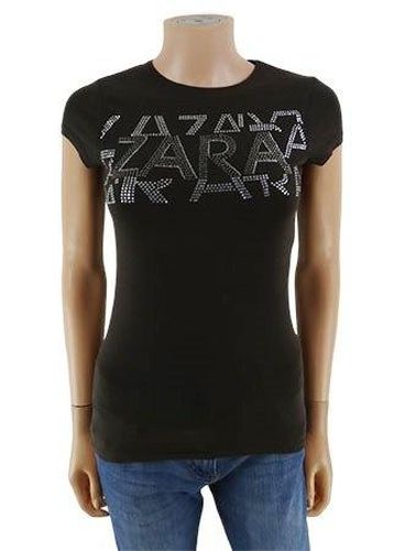 T-shirt manches courtes---Noir-36 - S-Fminin - zara - Modalova