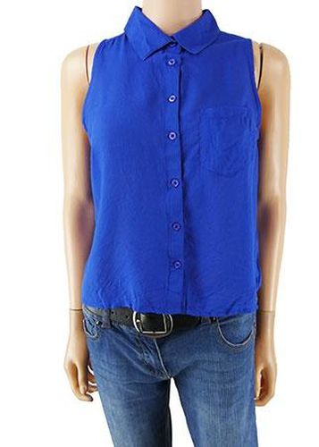 Chemise sans manches ---Bleu-34 - S-Fminin - jennyfer - Modalova