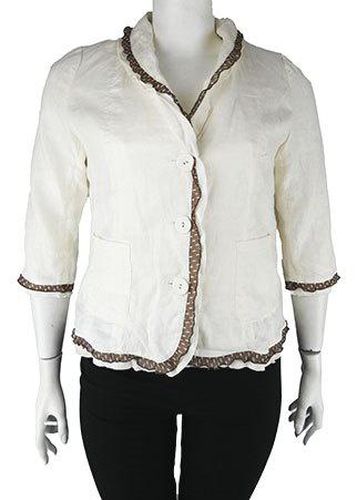 Veste manches 3/4---Blanc cass-46 - XL-Fminin - anne weyburn - Modalova