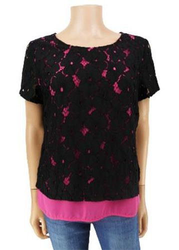 Blouse manches courtes---Noir-36 - S-Fminin - scooter & co - Modalova