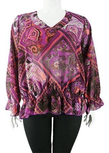 Blouse manches longues ---Multicolore-54 - 3XL-Fminin - bleu bonheur - Modalova