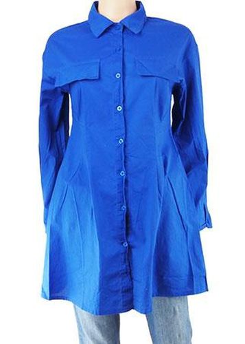 Chemise manches longues---Bleu-38 - M-Fminin - boohoo - Modalova