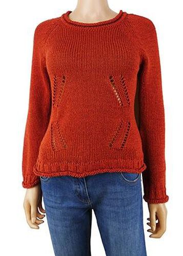 Pull ajour manches longues ---Orange-34 - S-Fminin - bleu 123 - Modalova