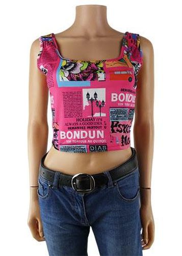 Crop top sans manches ---Rose-34 - S-Fminin - shein - Modalova