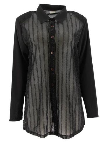 Chemise transparente manches longues---Noir-38 - M-Fminin - paris - Modalova