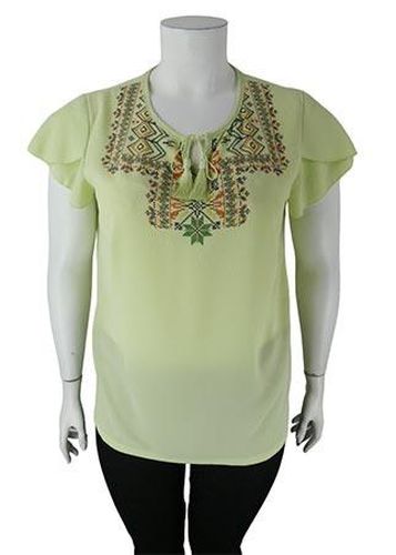 Blouse manches courtes---Vert-46 - XL-Fminin - afibel - Modalova