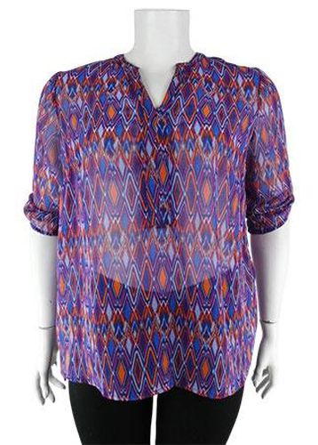 Blouse manches 3/4---Violet-48 - XL-Fminin - balsamik - Modalova