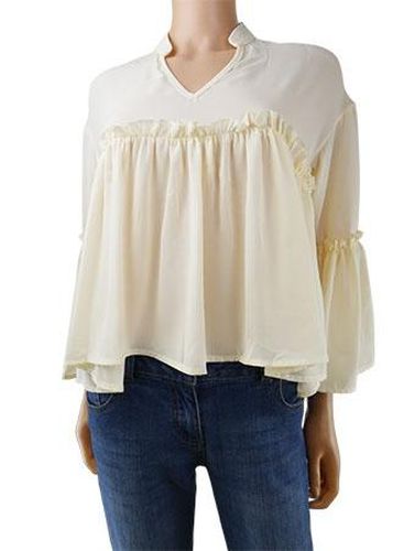 Blouse manches longues---Beige-34 - S-Fminin - shein - Modalova