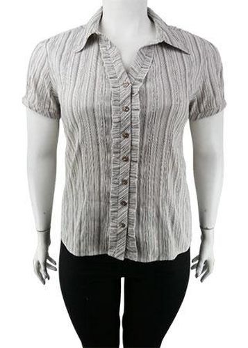 Chemise manches courtes---Gris-50 - XXL-Fminin - armand thiery - Modalova