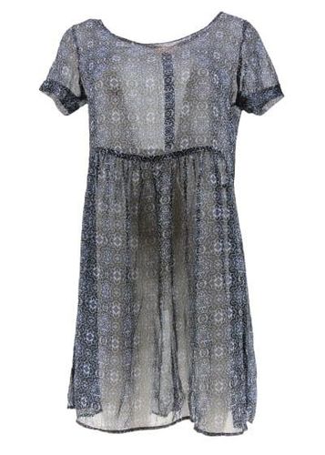 Robe transparent manches courtes---Bleu fonc-38 - M-Fminin - ddp - Modalova