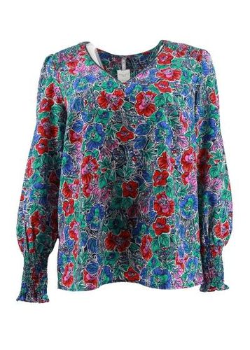 Blouse imprim fleurs ---Bleu fonc-38 - M-Fminin - blanche porte - Modalova