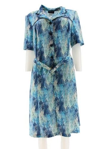 Robe manches courtes---Bleu-44 - L-Fminin - gvana - Modalova