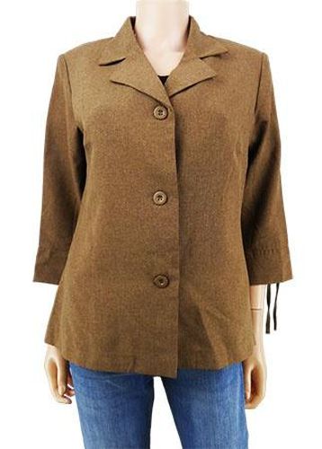 Veste courte manches 3/4---Marron-38 - M-Fminin - bleu bonheur - Modalova