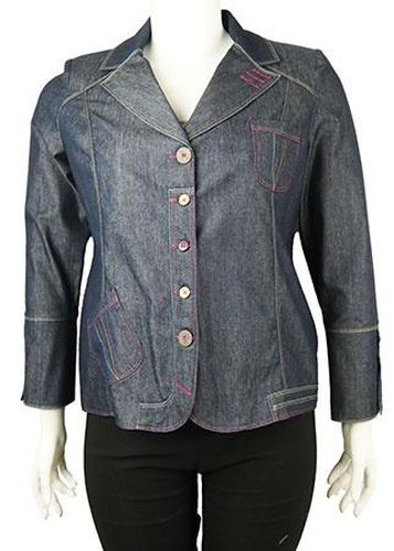 Veste en jeans---Bleu fonc-46 - XL-Fminin - lewinger - Modalova