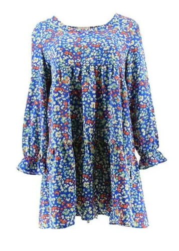 Robe over size manches longues ---Bleu fonc-34 - S-Fminin - lili & lala - Modalova