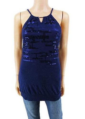 Top sans manches ---Bleu fonc-34 - S-Fminin - camaeu - Modalova