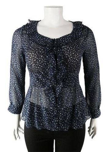 Chemise manches longues---Bleu-46 - XL-Fminin - jacqueline riu - Modalova