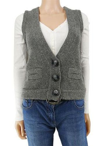 Gilet sans manches---Gris-34 - S-Fminin - sud express - Modalova