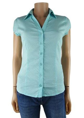 Chemise manches courtes---Bleu-38 - M-Fminin - cache cache - Modalova