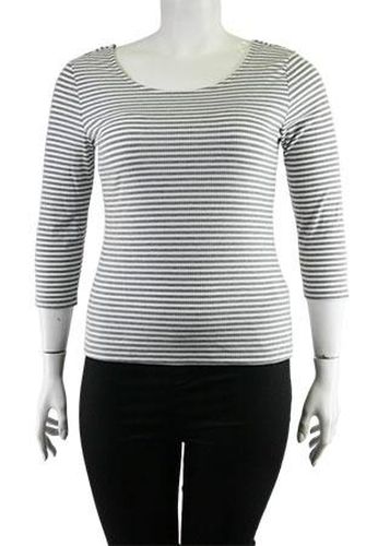 Top manches 3/4---Blanc-46 - XL-Fminin - camaeu - Modalova