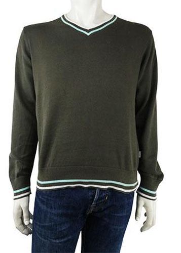 Pull col V manches longues---Blanc-S-Masculin - cottonfield - Modalova