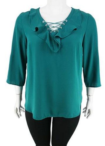 Blouse manches 3/4---Vert-46 - XL-Fminin - formul - Modalova