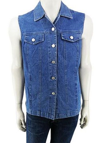 Veste jeans sans manches ---Bleu-L-Masculin - damart - Modalova