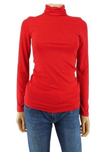 T-shirt col montant manches longues---Rouge-32 - XS-Fminin - balsan - Modalova