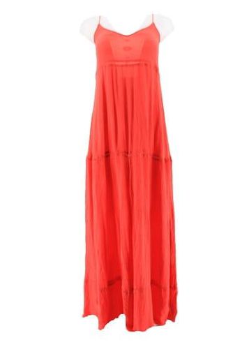 Robe longue  bretelles---Corail-34 - S-Fminin - logg - Modalova