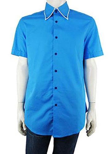 Chemise manches courtes---Bleu-L-Masculin - celio - Modalova