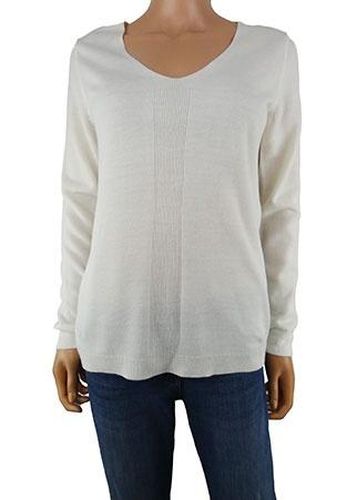 Pull fin manches longues ---Blanc cass-34 - S-Fminin - la halle - Modalova