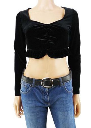 Crop Top manches longues---Noir-32 - XS-Fminin - zara - Modalova