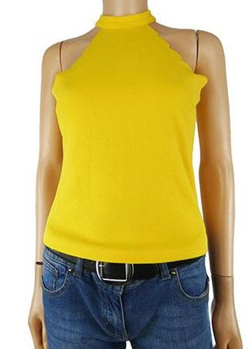 Top sans manches ---Jaune-34 - S-Fminin - shein - Modalova