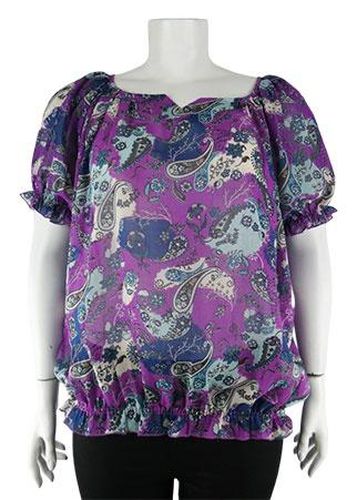 Blouse manches courtes ---Bleu fonc-54 - 3XL-Fminin - gabriella vicenza - Modalova