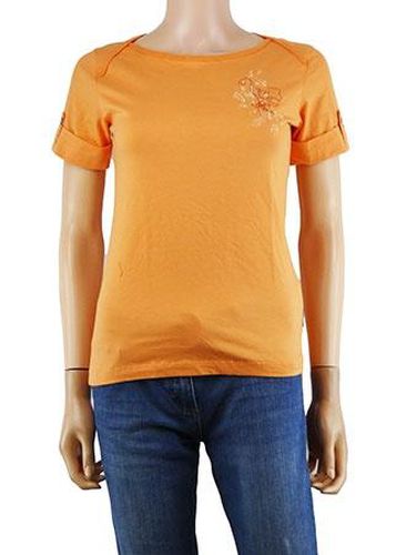 T-shirt manches courtes---Orange-34 - S-Fminin - terre de marins - Modalova