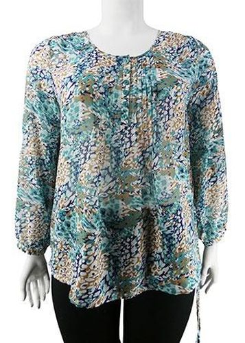 Blouse transparente manches longues---Bleu fonc-50 - XXL-Fminin - damart - Modalova