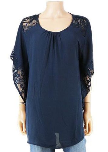 Blouse manches courtes ---Bleu fonc-42 - L-Fminin - body flirt - Modalova