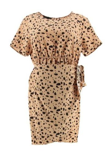 Robe manches courtes---Beige-44 - L-Fminin - shein - Modalova