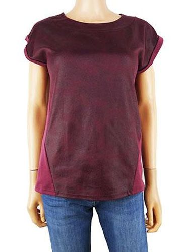 T-shirt manches courtes---Bordeaux-34 - S-Fminin - naf naf - Modalova