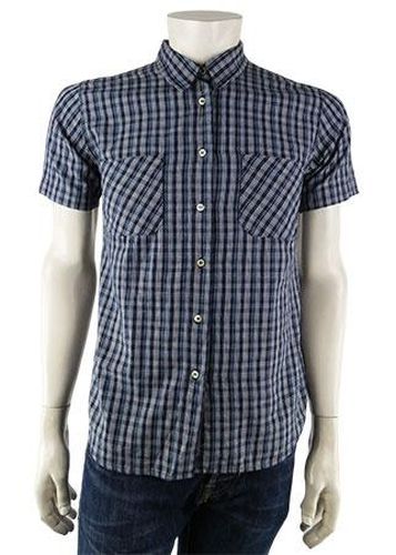 Chemise manches courtes---Bleu fonc-M-Masculin - kiabi - Modalova