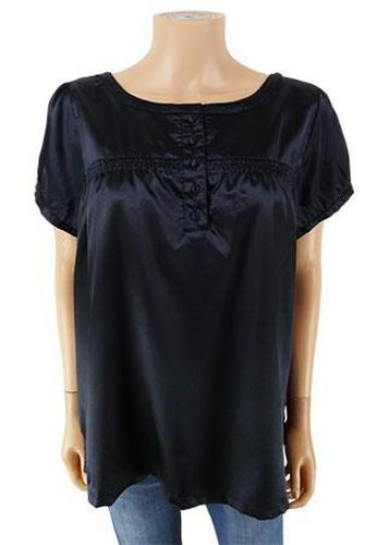 Blouse manches courtes---Bleu fonc-44 - L-Fminin - jacqueline riu - Modalova