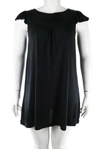 Robe manches courtes---Noir-46 - XL-Fminin - camaeu - Modalova