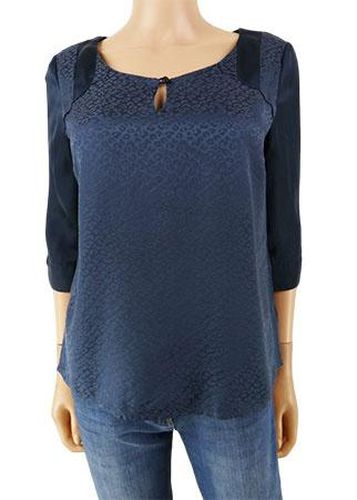 Blouse manches 3/4---Bleu fonc-36 - S-Fminin - one step - Modalova