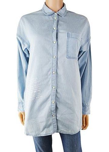 Chemise manches longues ---Bleu-34 - S-Fminin - zara - Modalova