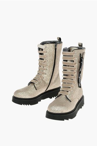 Glittered Ankle Boots with Real Fur Inner size 38 - Monnalisa - Modalova