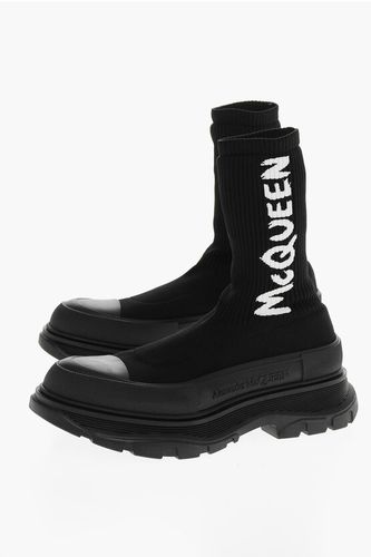 High Top Sock Sneakers with Contrasting Embroidered Logo size 41 - Alexander McQueen - Modalova