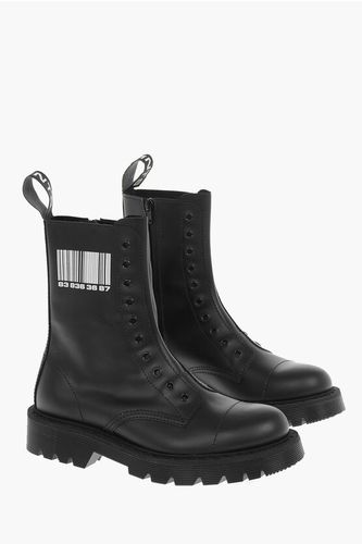 Leather BARCODE Printed Combat Boots size 41 - Vetements - Modalova