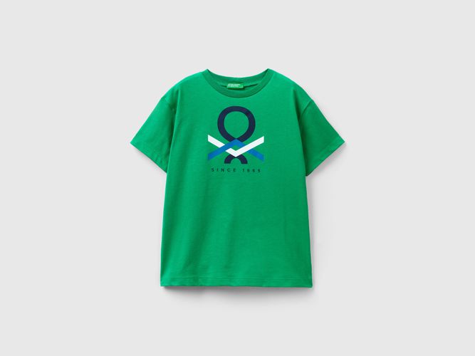 Benetton, T-shirt 100% Cotone Bio, taglia 2XL, Verde, Bambini - United Colors of Benetton - Modalova