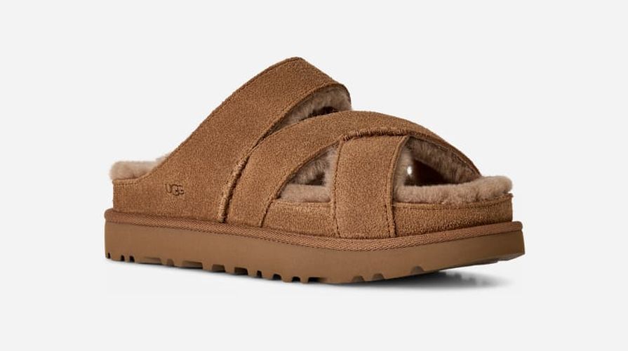 Mule Greenport à lanière croisée in Brown, Taille 41, Daim - Ugg - Modalova
