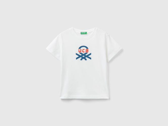 Benetton, T-shirt 100% Cotone Bio Con Stampa, taglia 98, Bianco, Bambini - United Colors of Benetton - Modalova